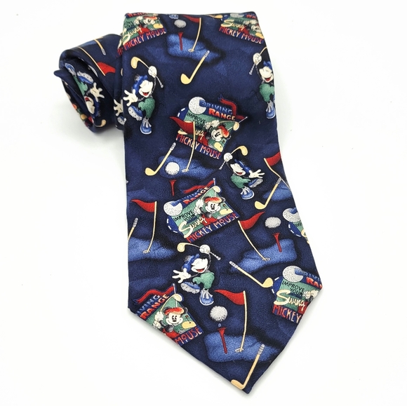 Mickey & Co Men's Necktie Golfing Mickey Mouse Disney Merchandise - Picture 9 of 9